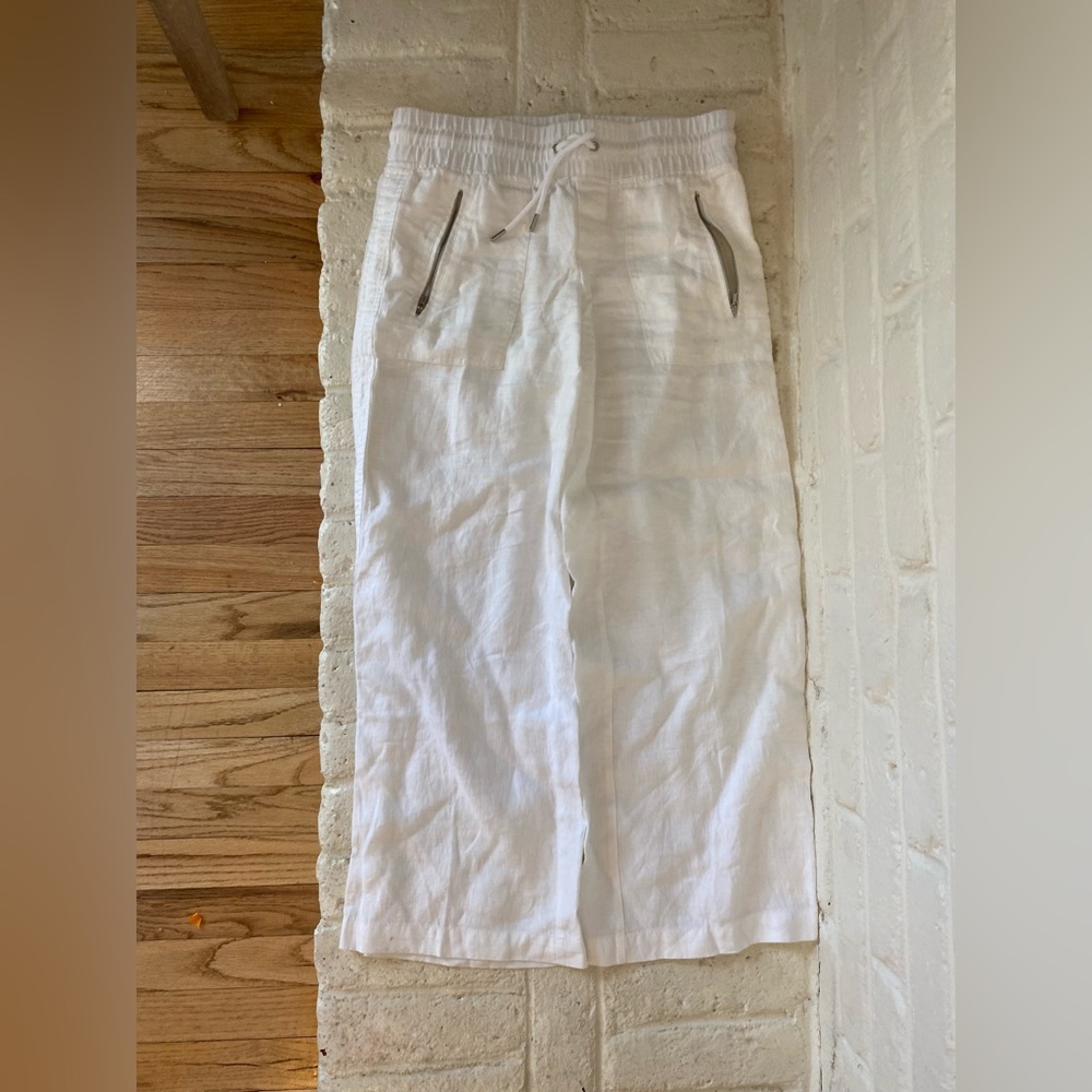 White linen pants. Athleta size 2p